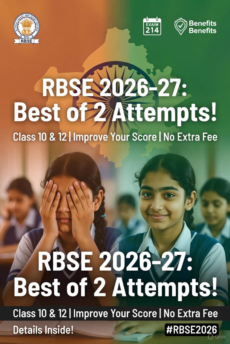 RBSE:सत्र 2026-27 से साल में दो बार बोर्ड परीक्षा,20 लाख बच्चों को राहत